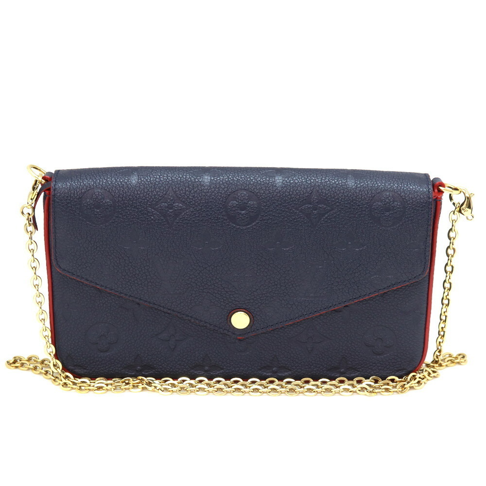 Louis Vuitton Pochette Felicie Empreinte Leather Navy Blue